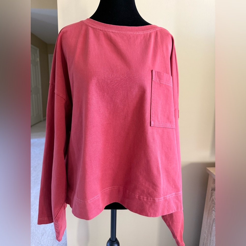 Calia Brick Red Long Sleeve Top